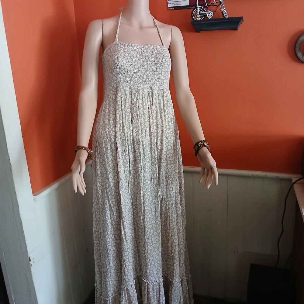 Halter Smocked Maxi Sundress